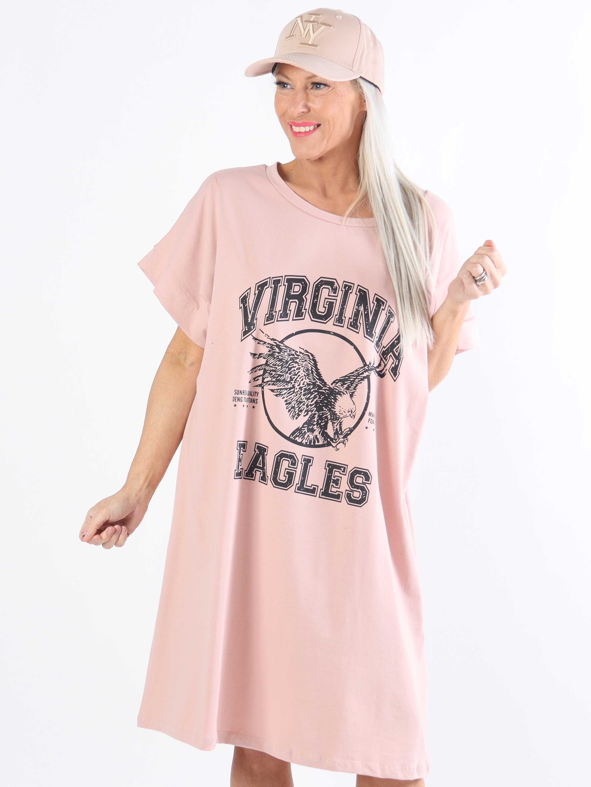 Pernille - Plus size t-shirtkjole i bomuld med tryk